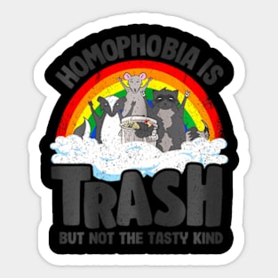 Homophobia Is Trash Gay Pride Raccoon Opossum Ally LGBT Sticker